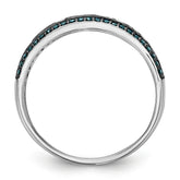 14K White Gold Blue & White Diamond Band - 7